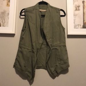 Olive waterfall vest